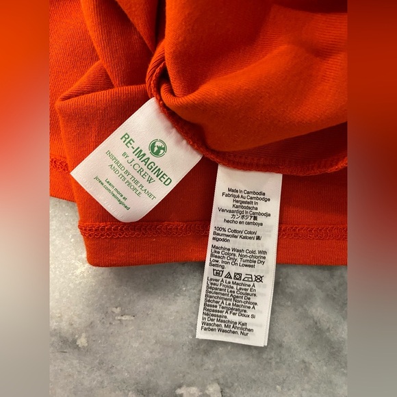 NWOT J. Crew Size 3X Perfect Fit Tee Shirt Short Sleeve Cotton Crew Orange - Picture 9 of 11